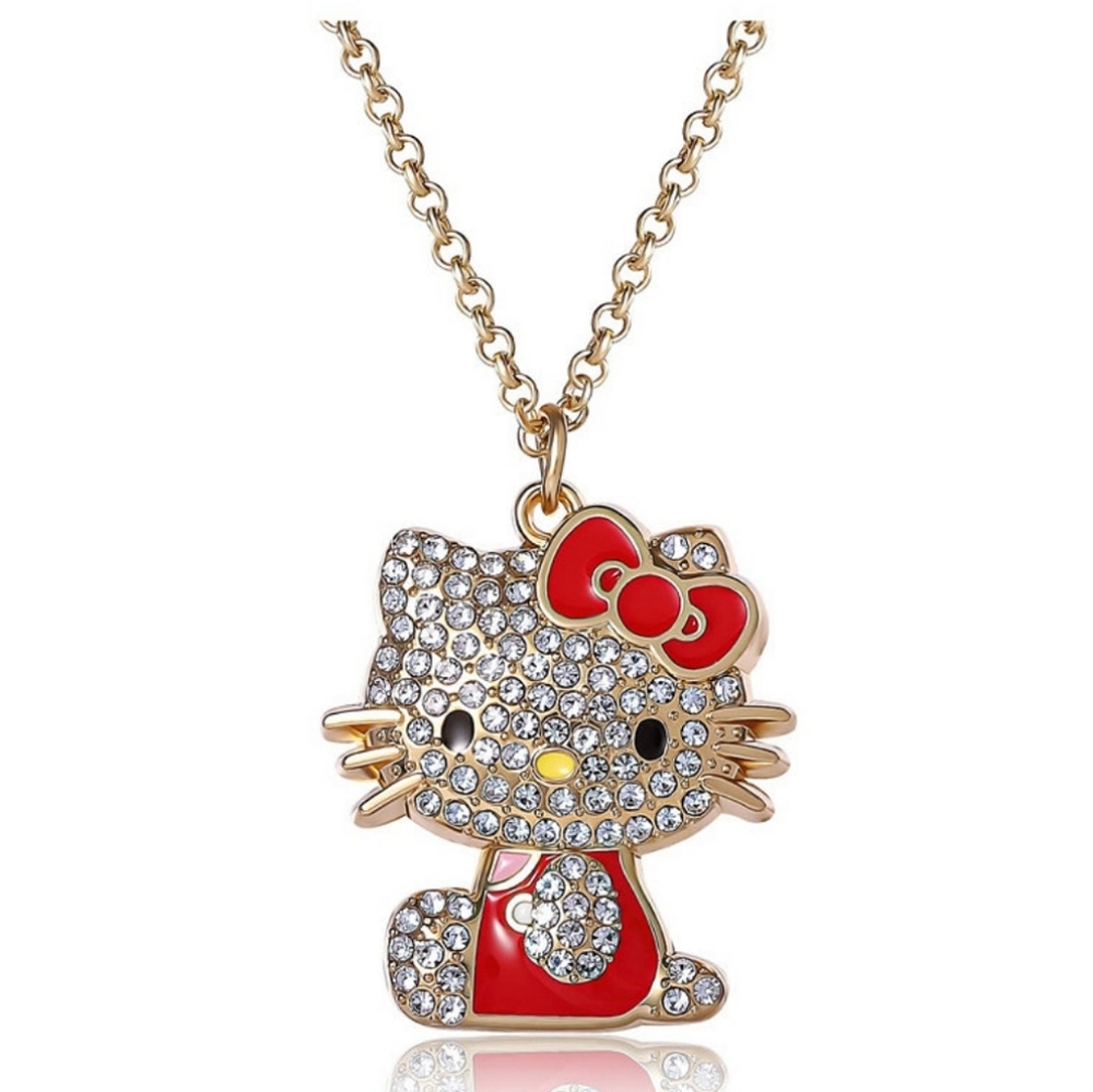 Hello Kitty Crystal Pendant Necklace